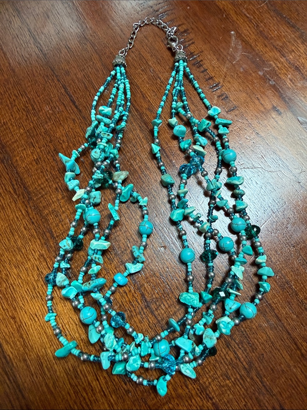 Turquoise Beaded Multi-Strand Necklace